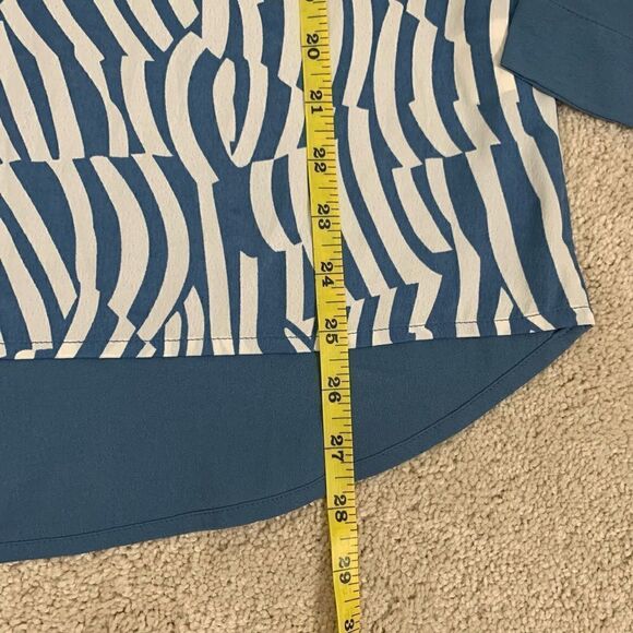 DeFacto Silky Teal Blue Geometric Print Tunic - Picture 9 of 14